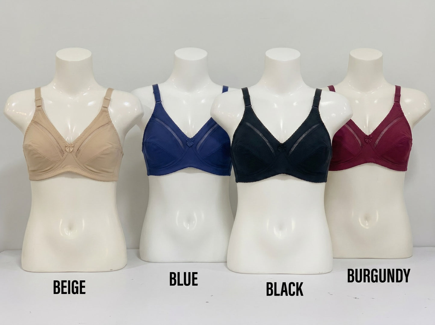 Pack of 4 Women’s Cotton Comfort Bra – Non Padded, Soft & Comfortable