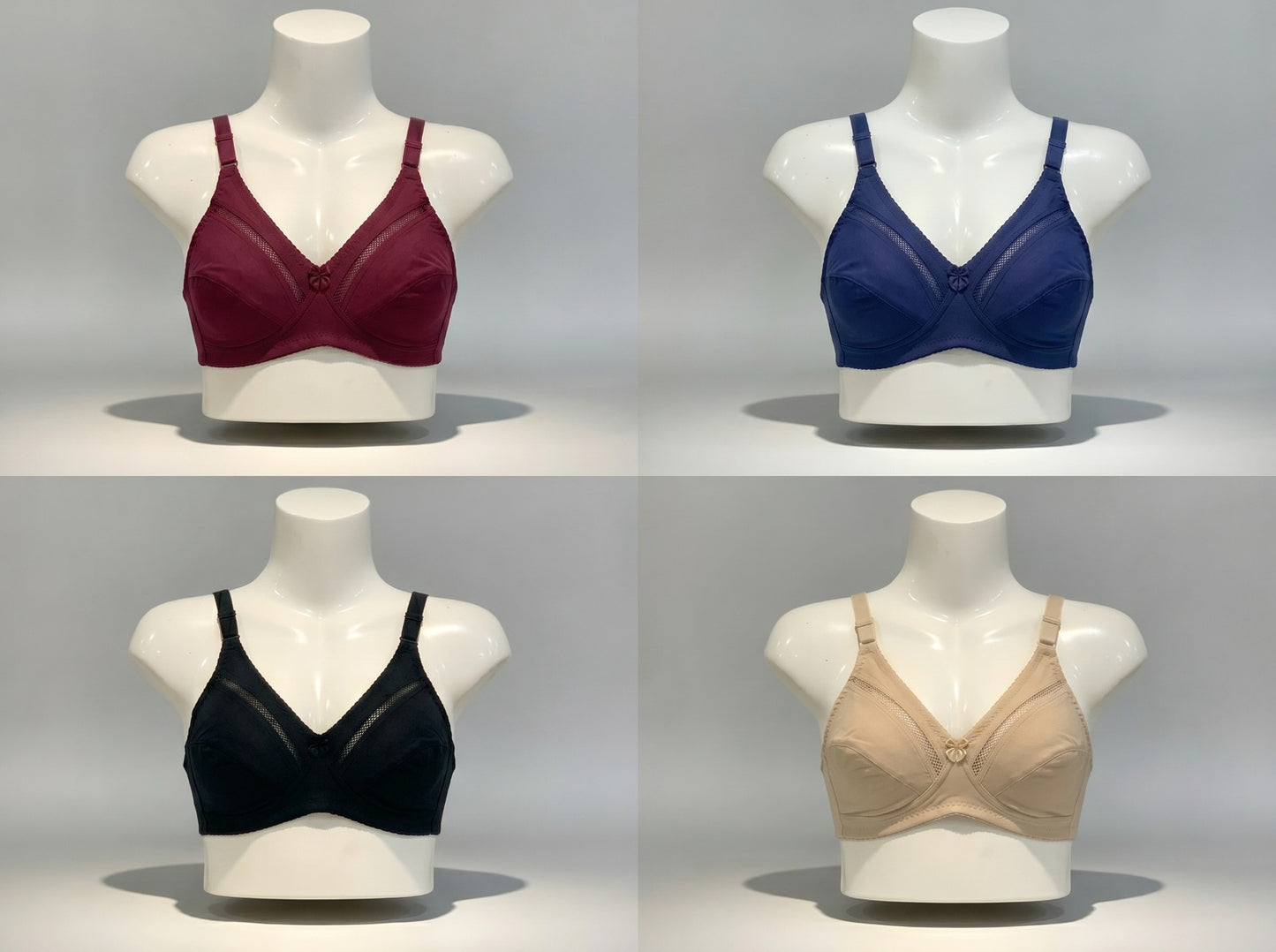 Pack of 4 Women’s Cotton Comfort Bra – Non Padded, Soft & Comfortable