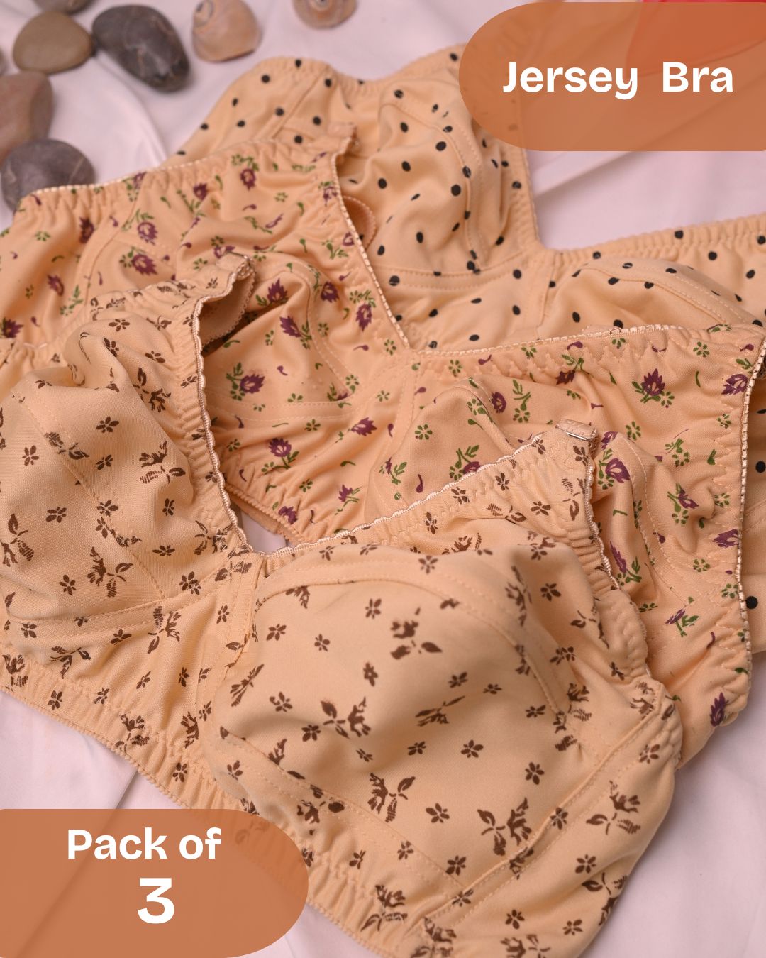 Pack of 3 - Jersey Printed Bra