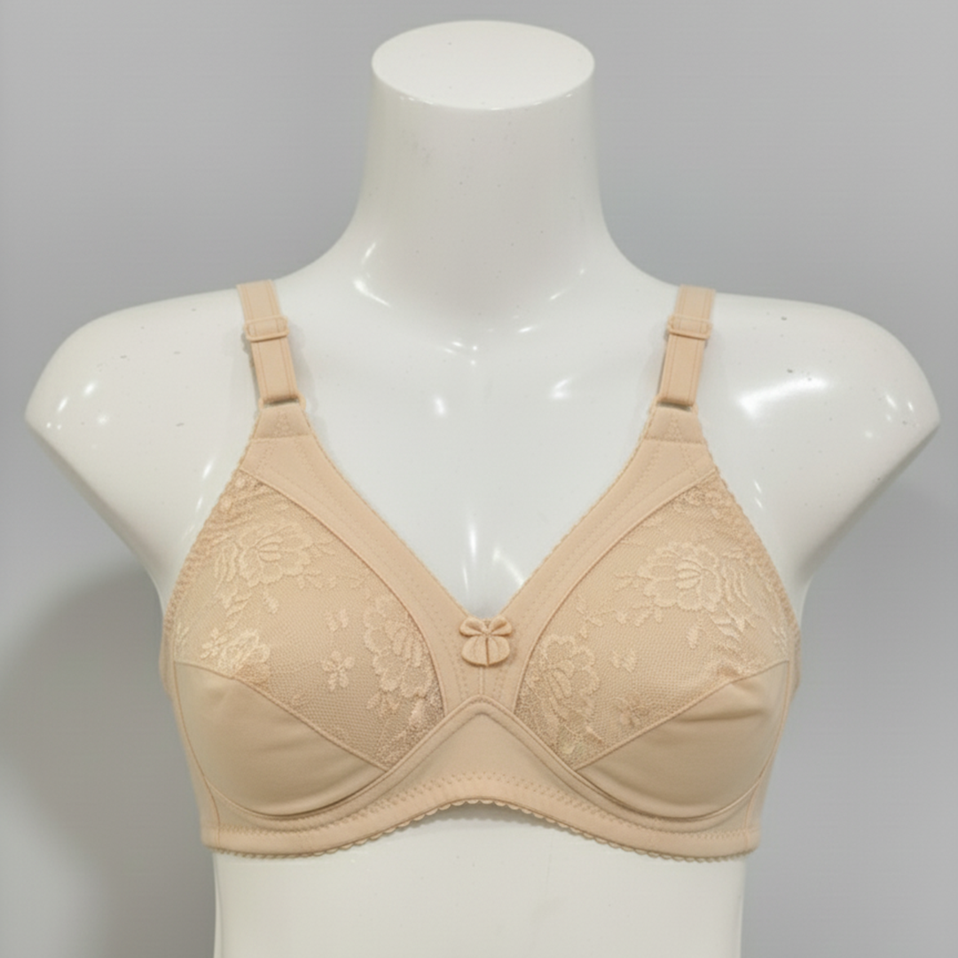 Pack of 4 Women’s Cotton Embroidered Bras – Non Padded, Soft & Comfortable