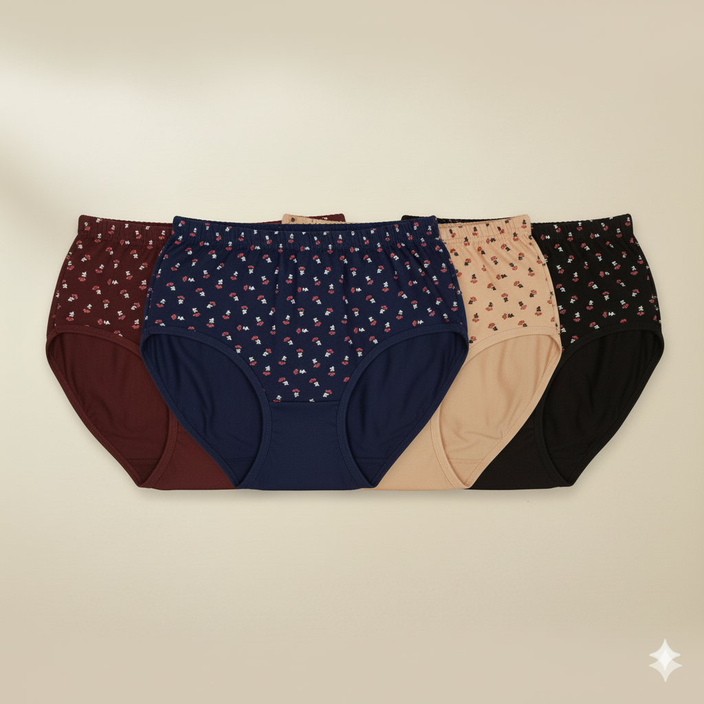 Pack of 3 Cotton Briefs Printed Underwear Panties – Comfortable & Stylish
