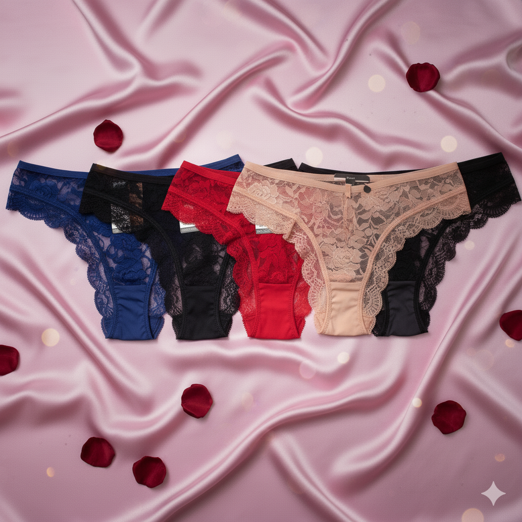 Pack of 2 Elegant Lace Net T Panty - 5 Colors of Comfort