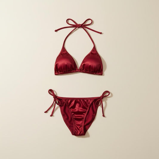 Women’s Satin Silk Bra & Bikini Panty Set