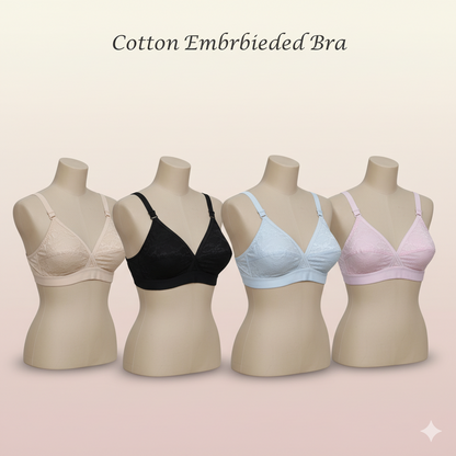 Pack of 4 Cross Design Women Ladies Girls Cotton Bra Blouse Brazier – Comfortable & Stylish