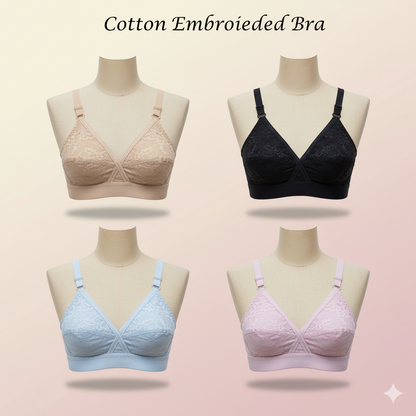 Pack of 4 Cross Design Women Ladies Girls Cotton Bra Blouse Brazier – Comfortable & Stylish