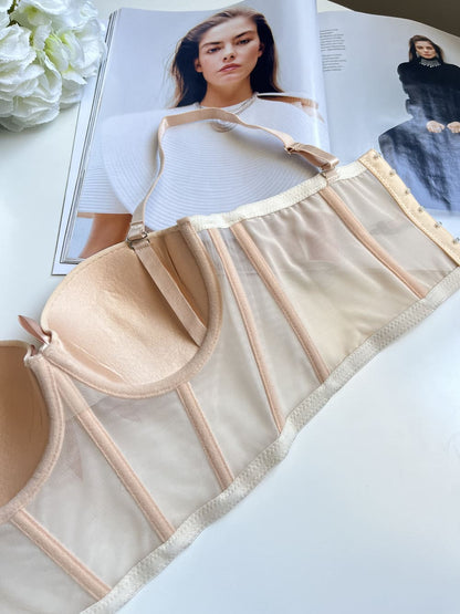 Ladies Imported Wired High-Quality Half Cup Padded Push-Up Half Camisole Top