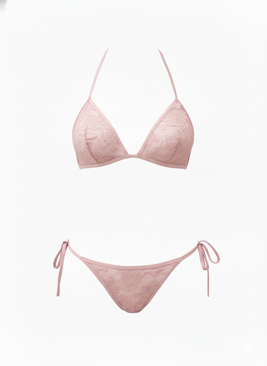 Women’s Satin Net Bikini Panty Set