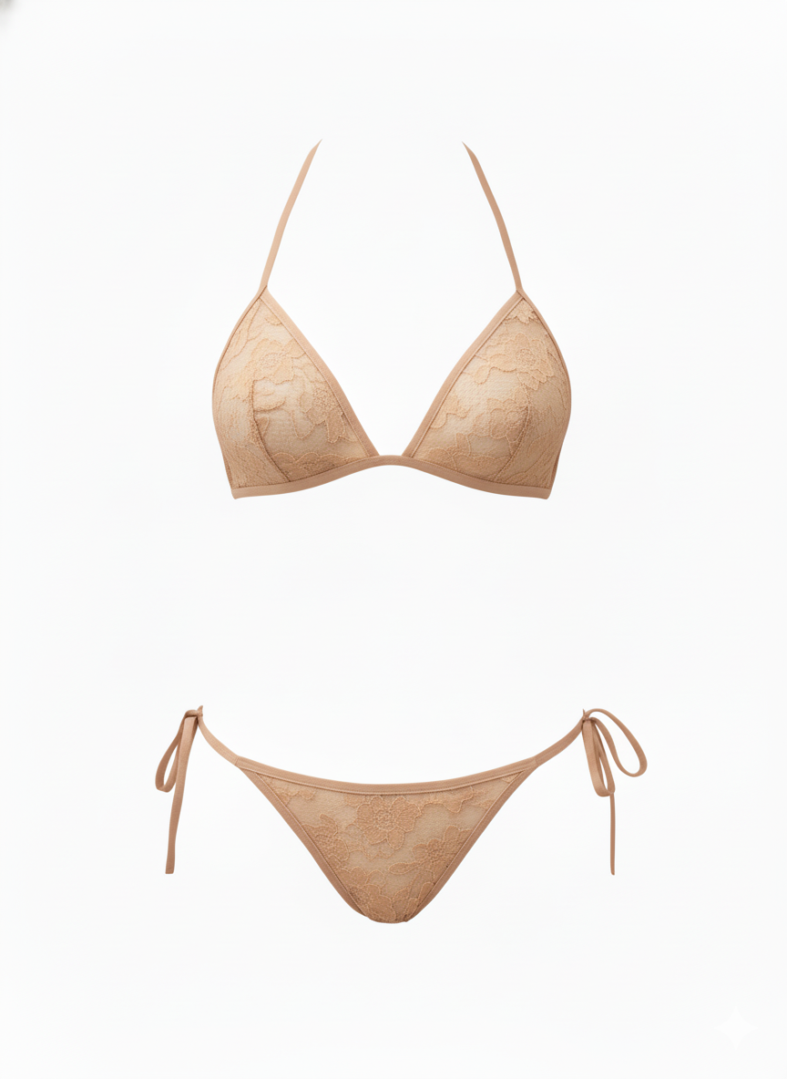 Women’s Satin Net Bikini Panty Set