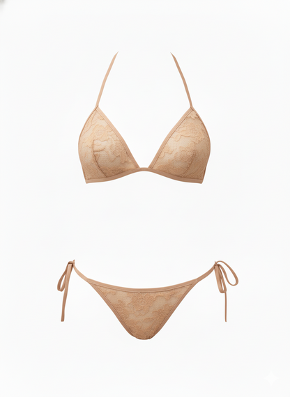 Women’s Satin Net Bikini Panty Set