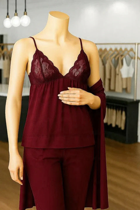 3-piece jersy nightwear set