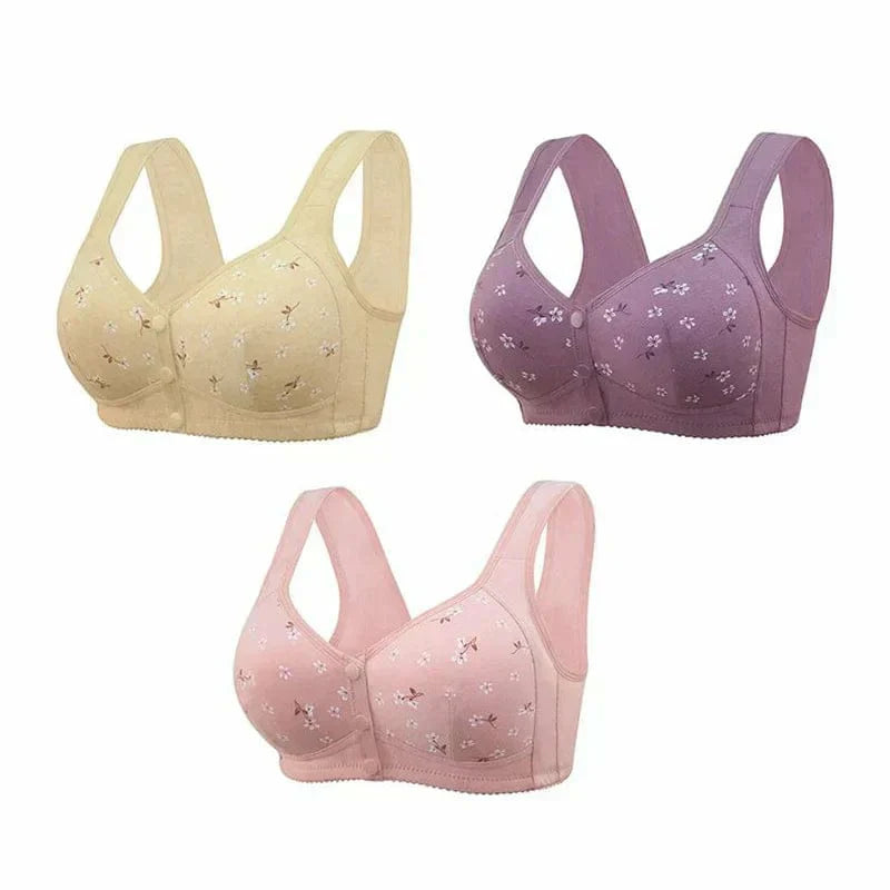 Pack of 2 Front Open Cooling Cotton Button Bra – Cotton Jersey Maternity Bra with Button Closure