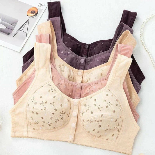 Pack of 2 Front Open Cooling Cotton Button Bra – Cotton Jersey Maternity Bra with Button Closure