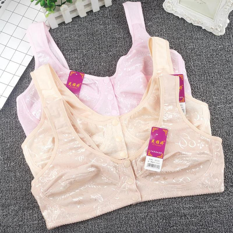 Pack of 2 Front Open Bra with Buttons – Soft, Supportive & Stylish - Cotton Jersey