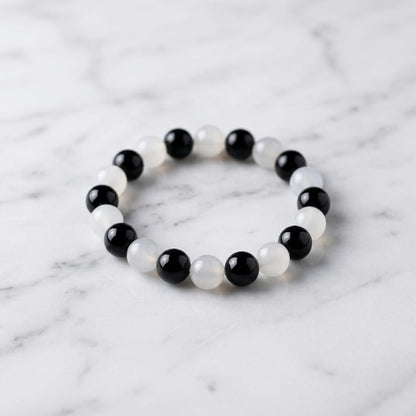 Black & White Beaded Bracelet