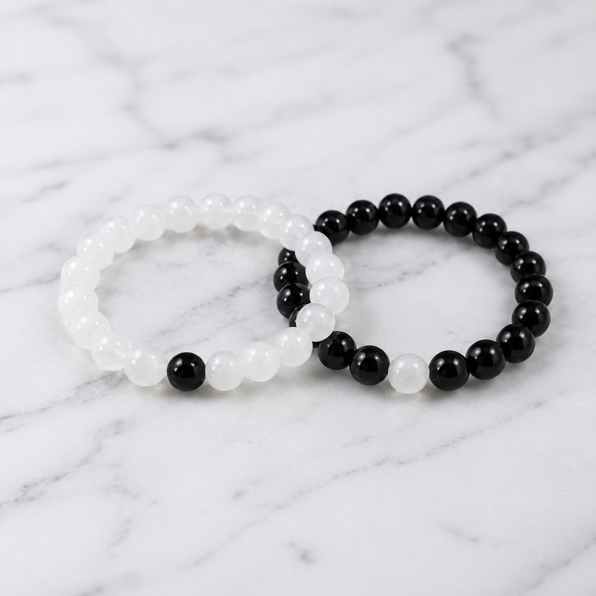 Black & White Beaded Bracelet
