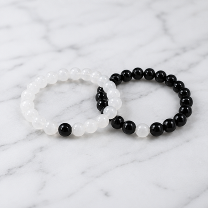 Black & White Beaded Bracelet