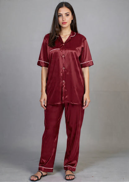 2-Piece Jersey Silk Pajama Nightwear Set