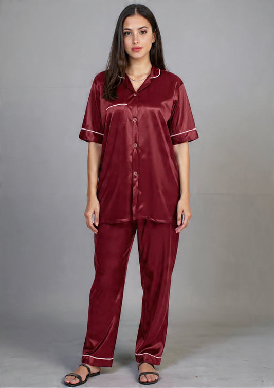 2-Piece Jersey Silk Pajama Nightwear Set