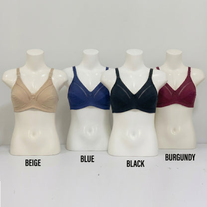 Pack of 4 Women’s Cotton Comfort Bra – Non Padded, Soft & Comfortable
