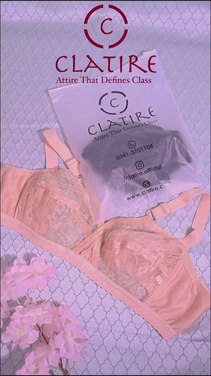 Pack of 2 Net Embroided Non-Padded & Non-Wired Full Net Transparent Cotton Bras